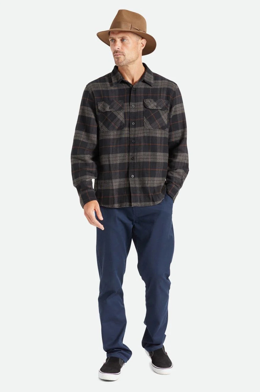 BRIXTON Bowery Flannel | Black/Charcoal