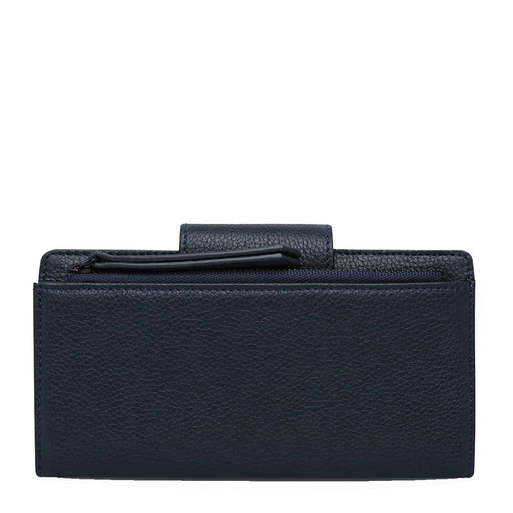 RUINS Leather Wallet - Navy