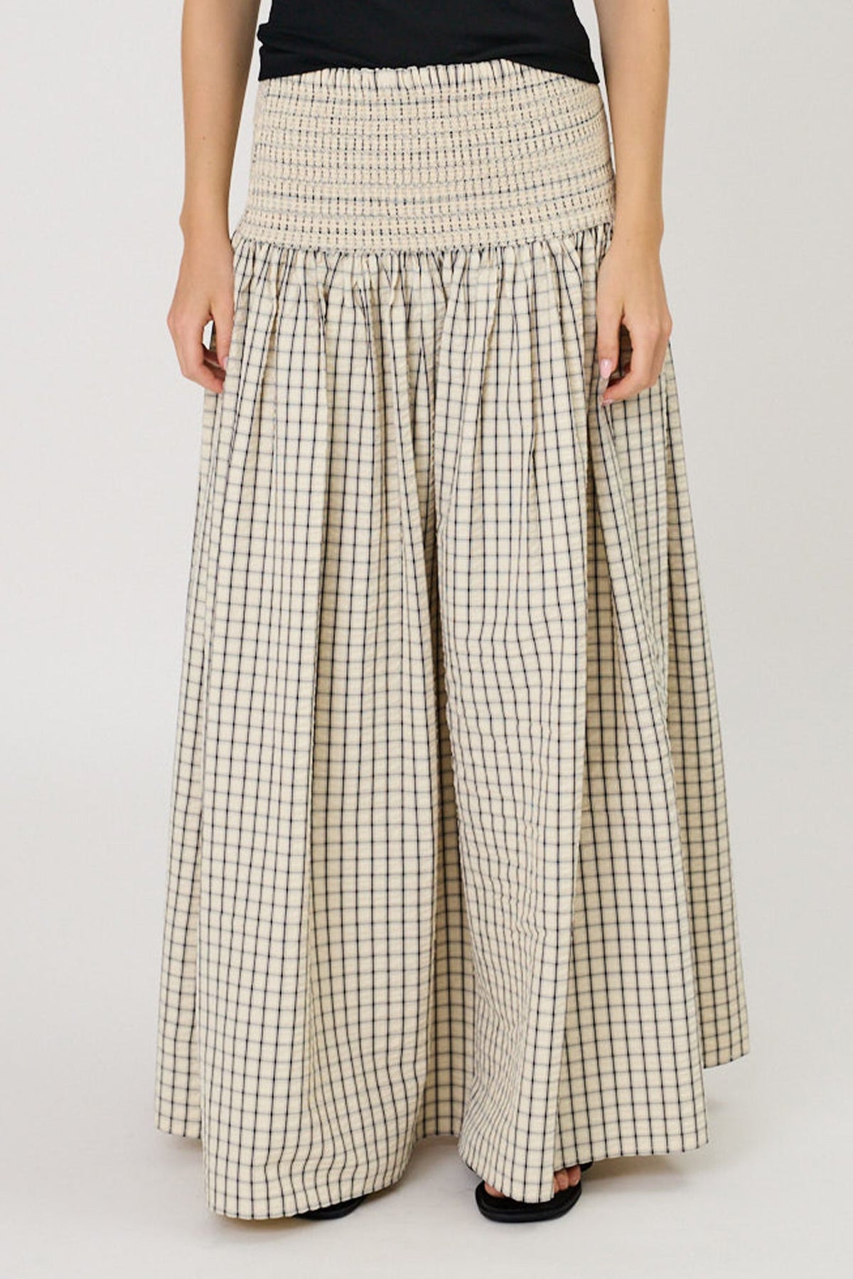 RMN STUDIOS Lainey Skirt | Ivory Check