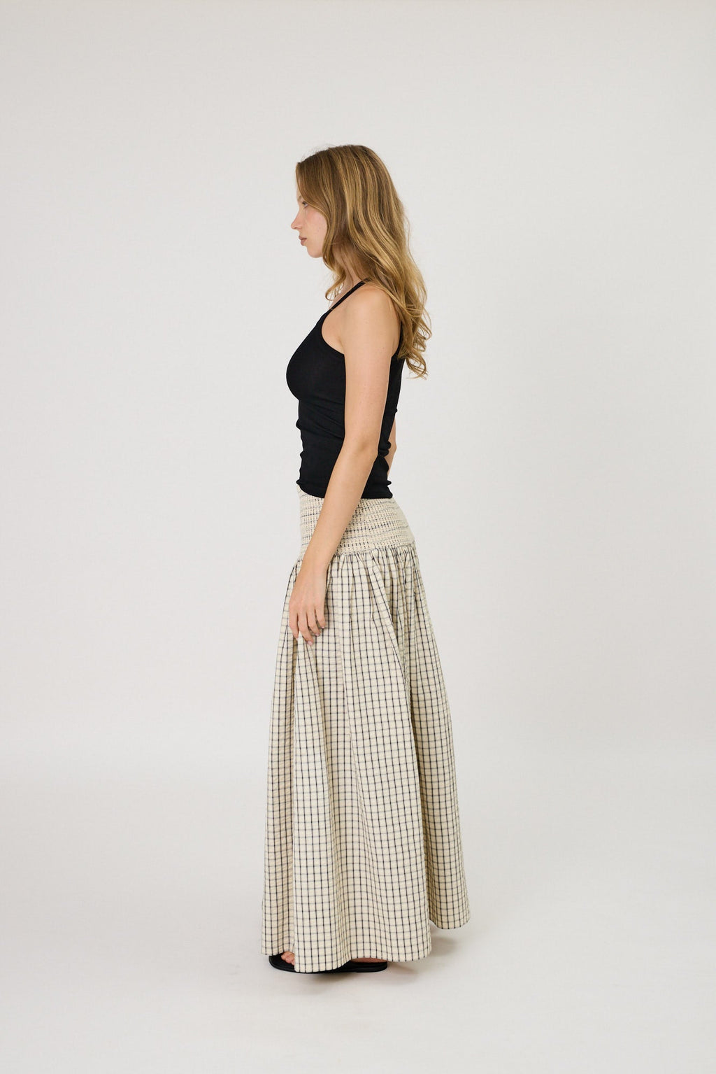 RMN STUDIOS Lainey Skirt | Ivory Check