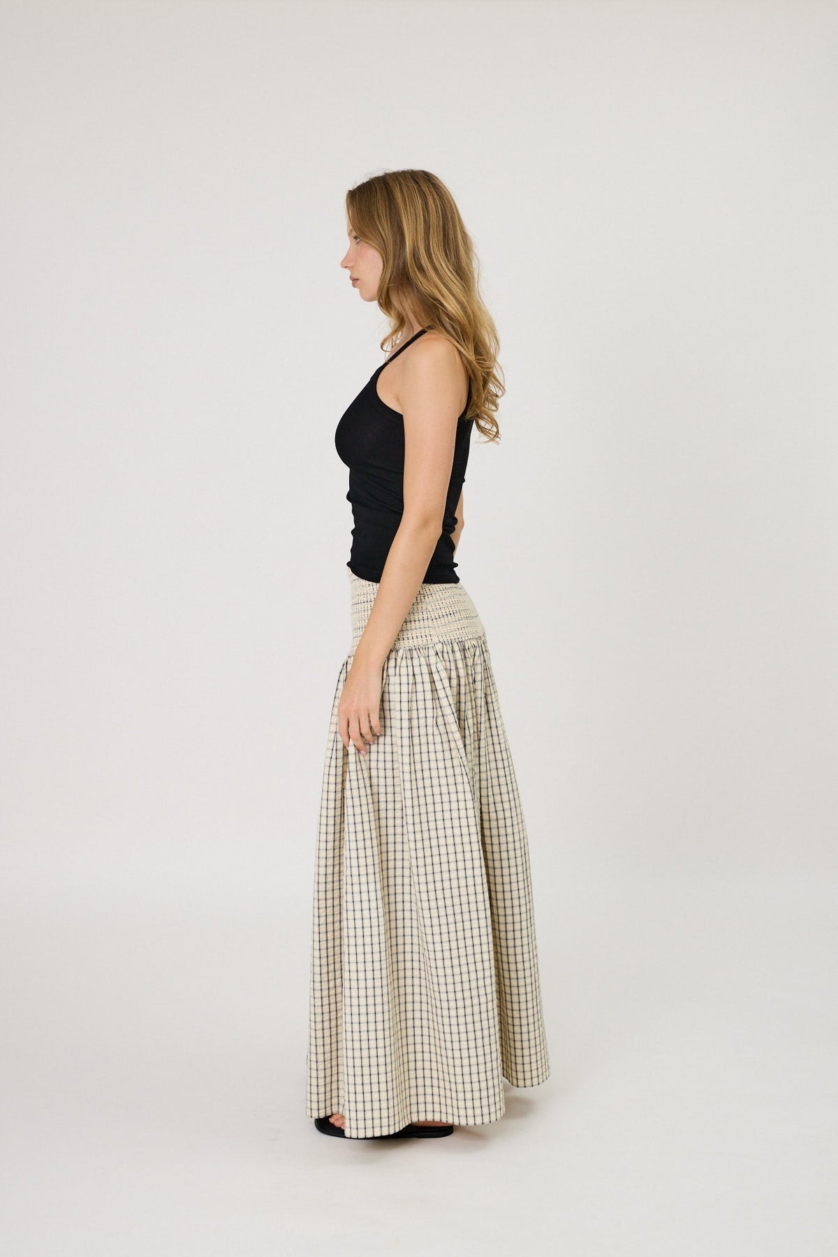 RMN STUDIOS Lainey Skirt | Ivory Check