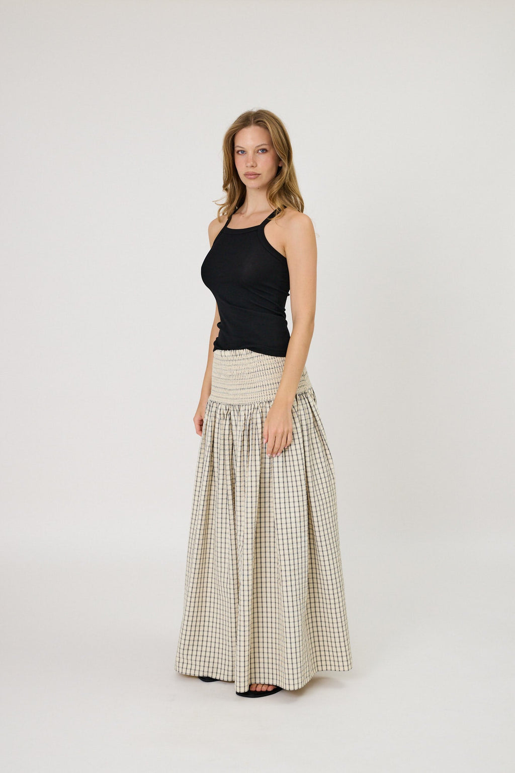 RMN STUDIOS Lainey Skirt | Ivory Check