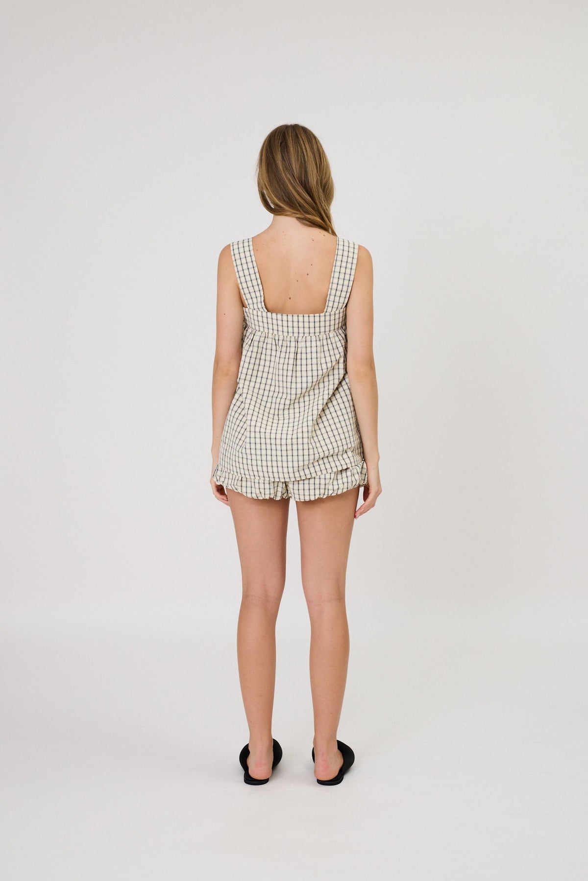 RMN STUDIOS Lainey Top | Ivory Check
