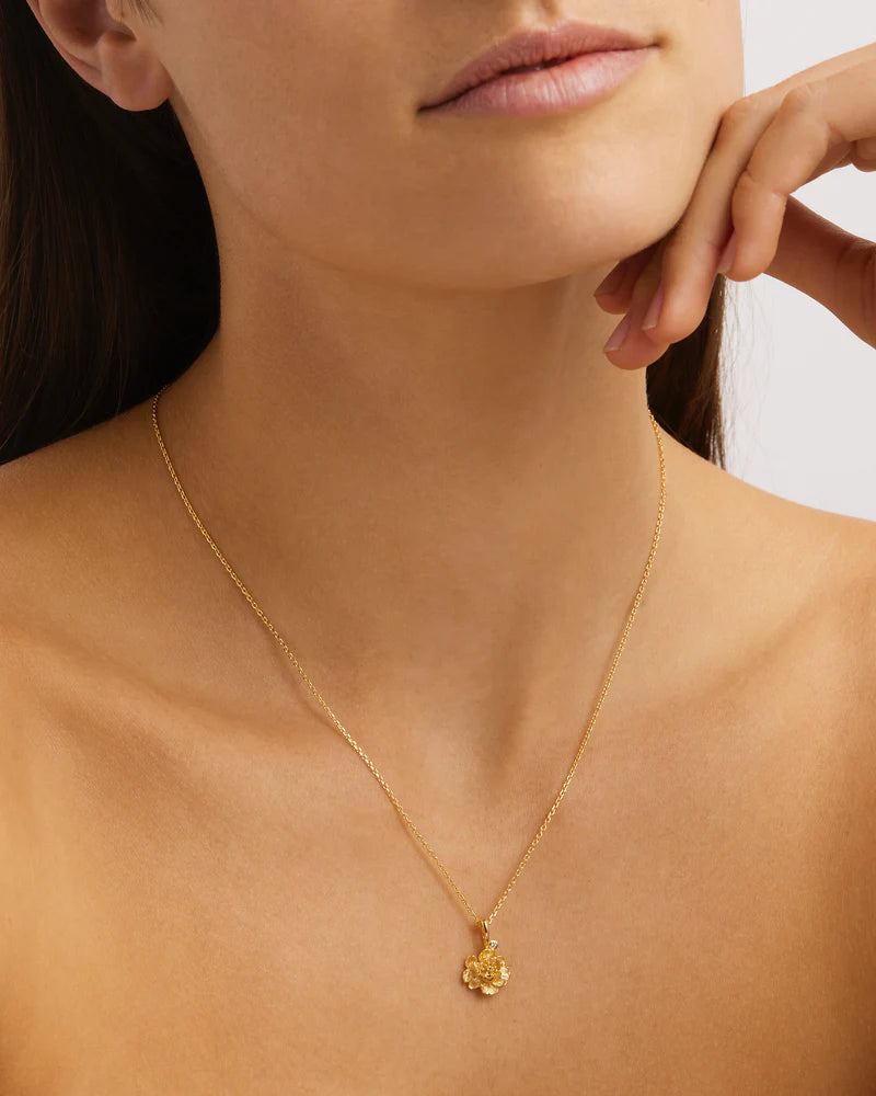 BY CHARLOTTE Peony Birth Stone Necklace | November