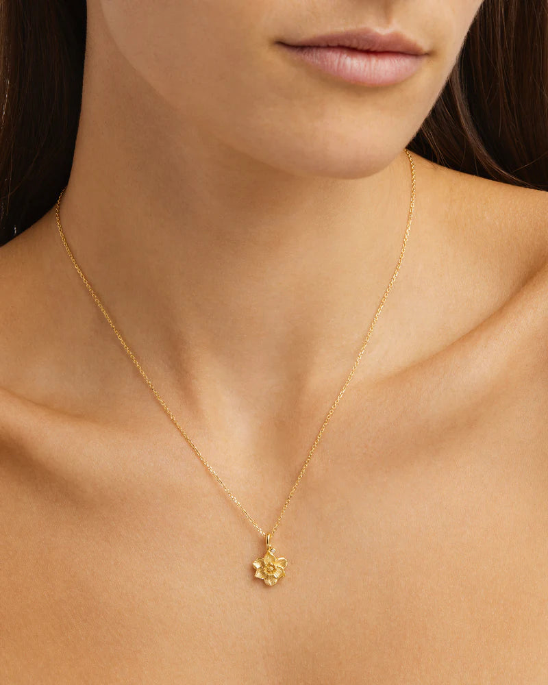 BY CHARLOTTE Narcissus Birth Stone Necklace | December