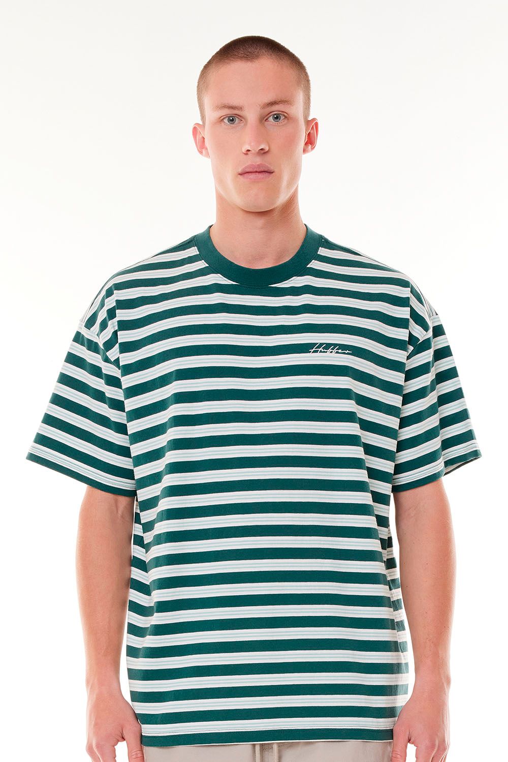 Stripe Box Free Tee - Juniper/Chalk