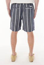 Load image into Gallery viewer, Lin-in Stripe Relax Short - Navy/Chalk
