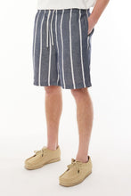 Load image into Gallery viewer, Lin-in Stripe Relax Short - Navy/Chalk
