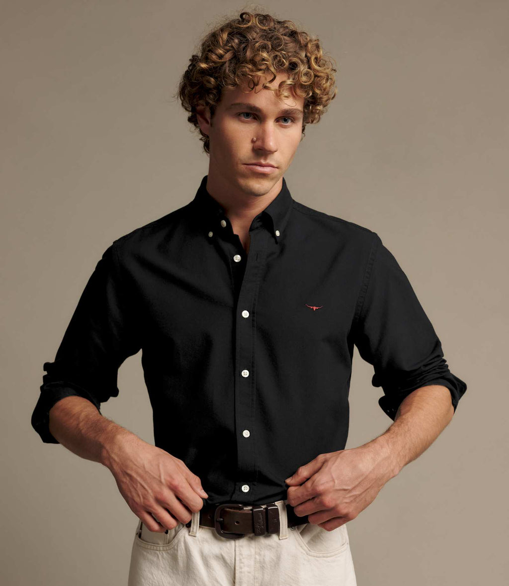 R.M. Williams Clapton Oxford Shirt | Black — photo 3