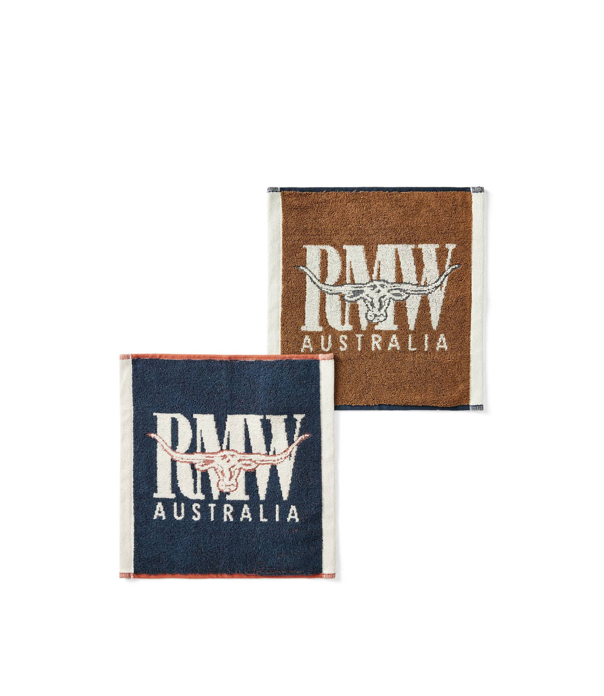 R.M. Williams Heritage Face Towel 2-Pack | Navy/Brown — photo 2