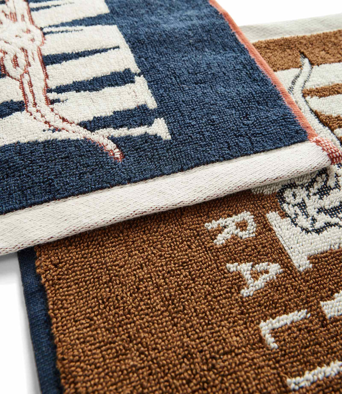 R.M. Williams Heritage Face Towel 2-Pack | Navy/Brown — photo 3