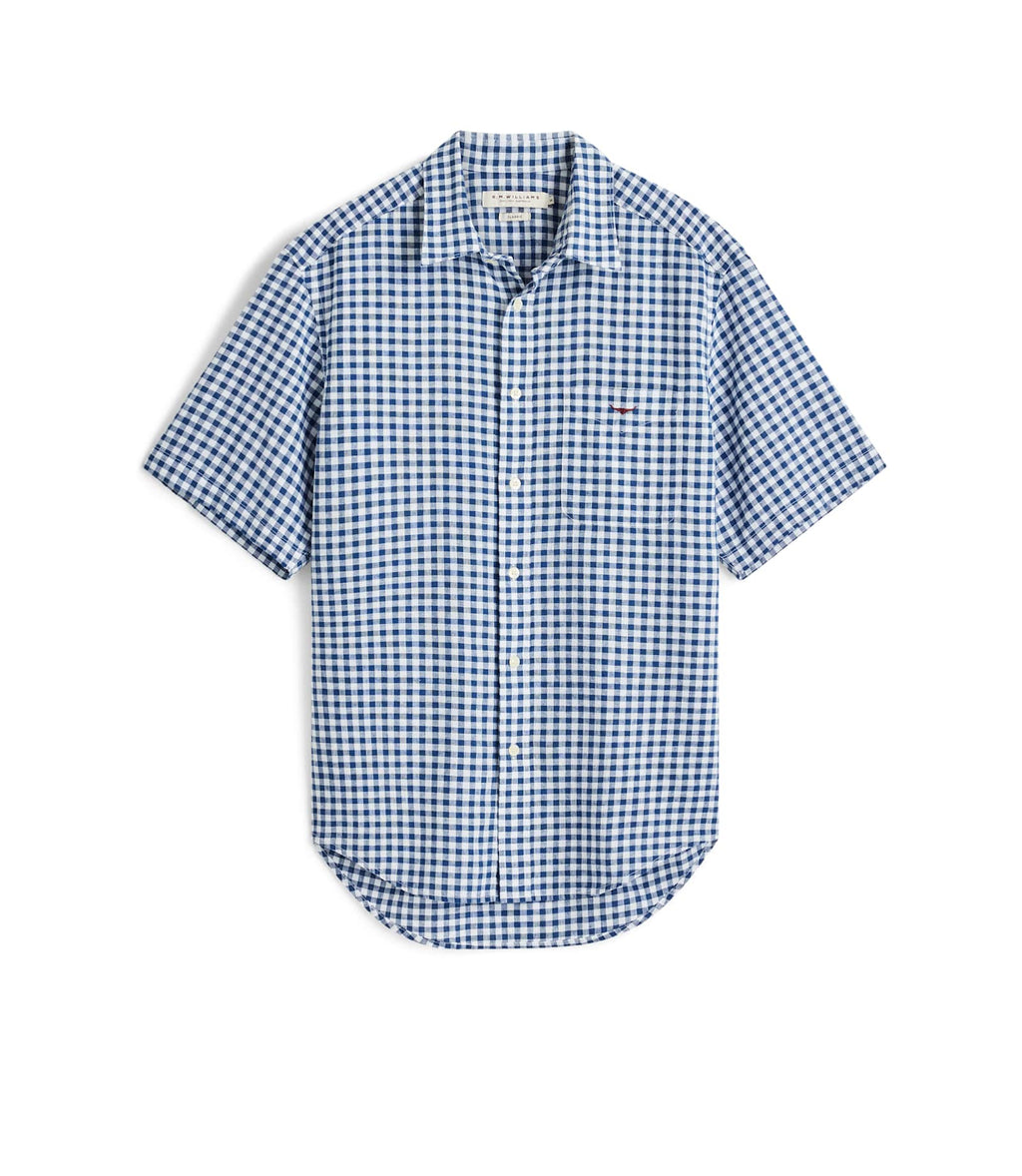 R.M. Williams Johnson Check Short Sleeve Shirt | Navy — photo 1