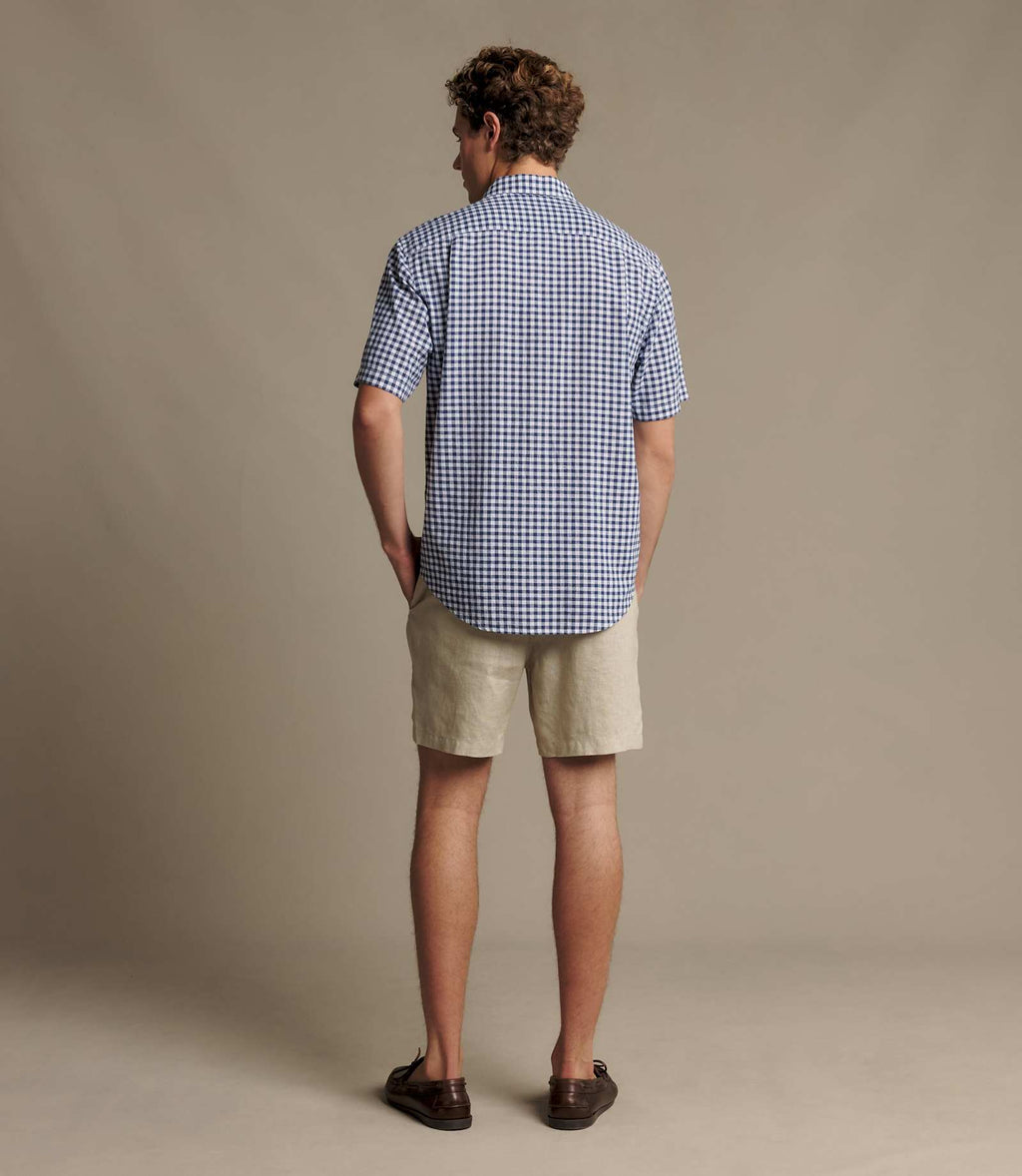 R.M. Williams Johnson Check Short Sleeve Shirt | Navy — photo 5