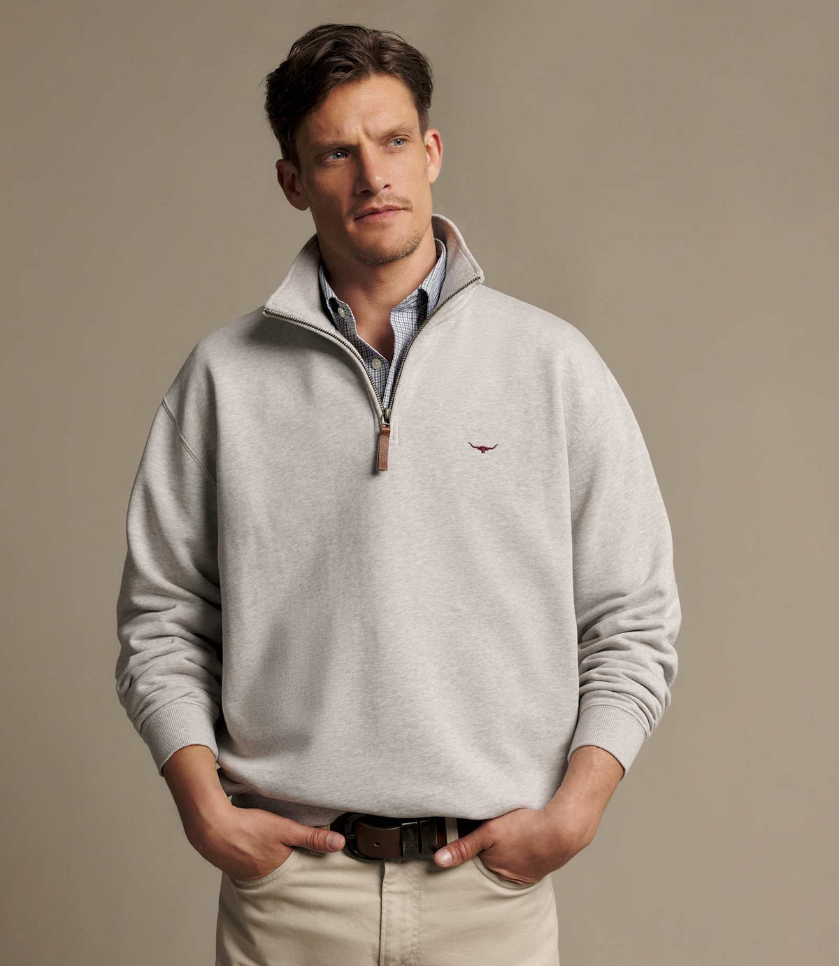 R.M. Williams Mulyungarie Quarter-Zip Sweatshirt | Grey Marle — photo 3