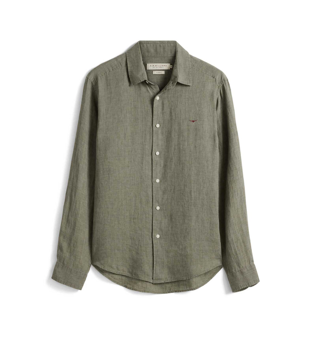 R.M. Williams Newman Linen Shirt | Forest Green — photo 1