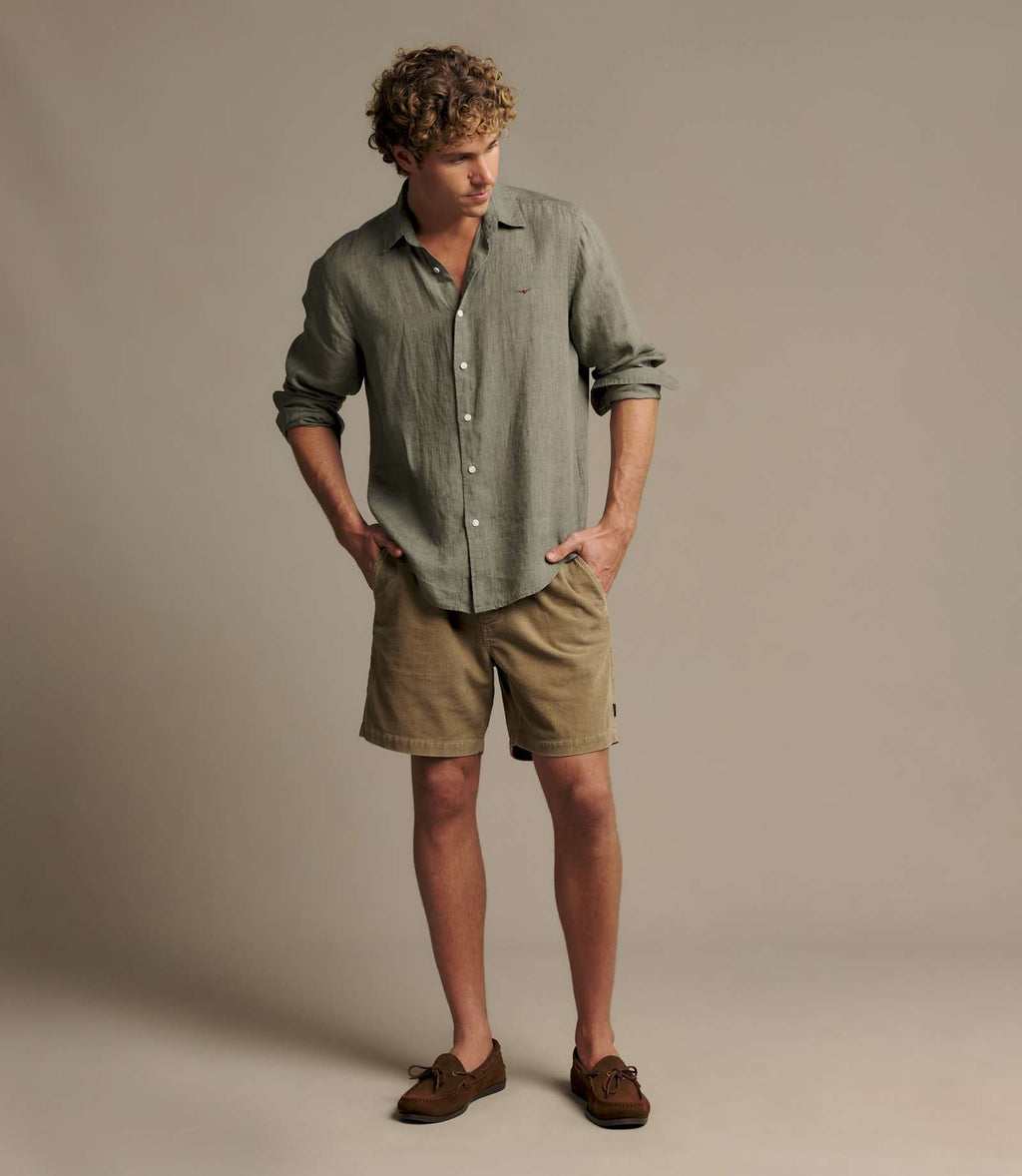R.M. Williams Newman Linen Shirt | Forest Green — photo 2