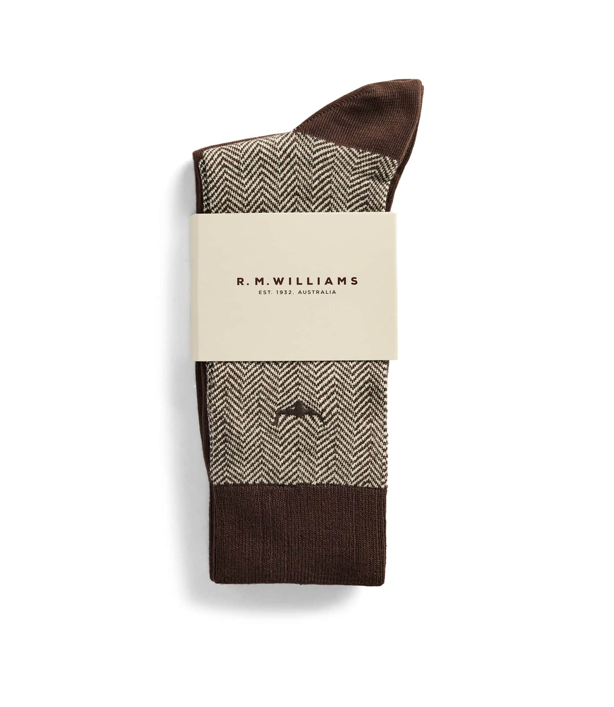 R.M. Williams Nelson Herringbone Sock 2-Pack | Hot Fudge — photo 3