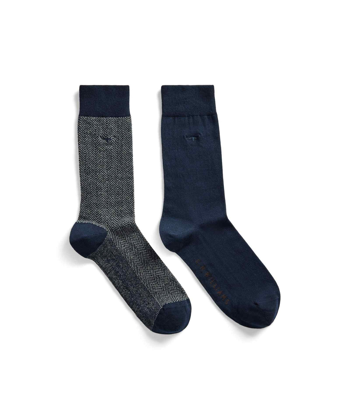 R.M. Williams Nelson Herringbone Sock 2-Pack | Navy/Grey — photo 1