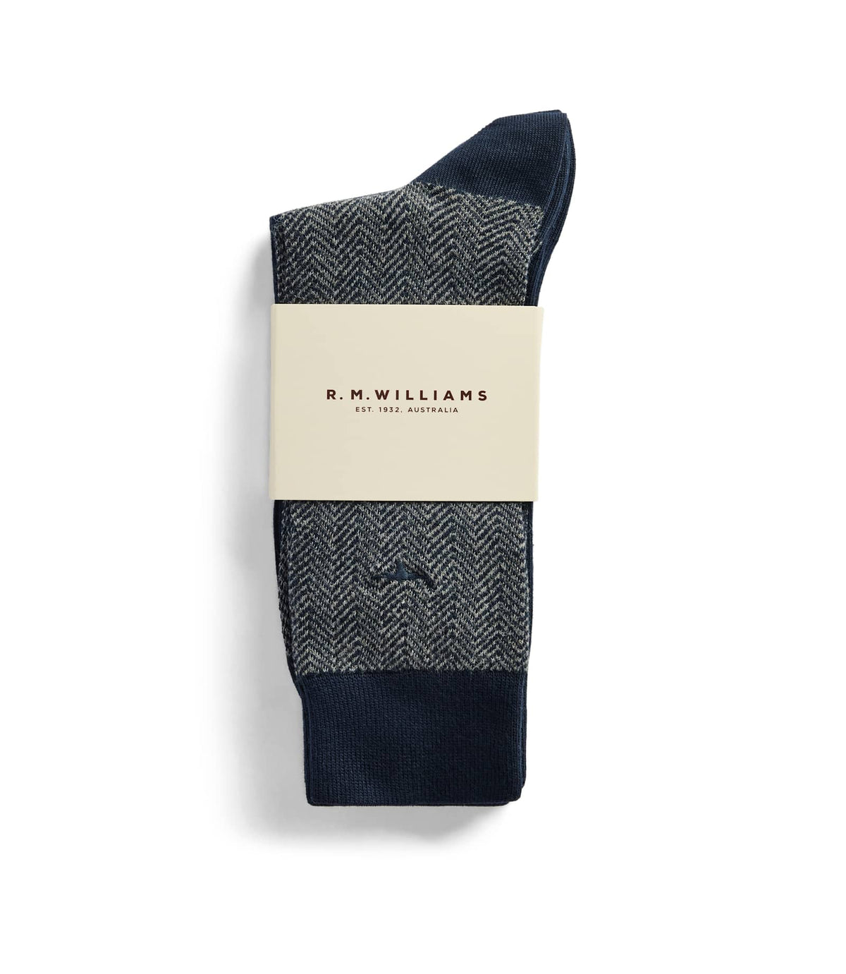 R.M. Williams Nelson Herringbone Sock 2-Pack | Navy/Grey — photo 3