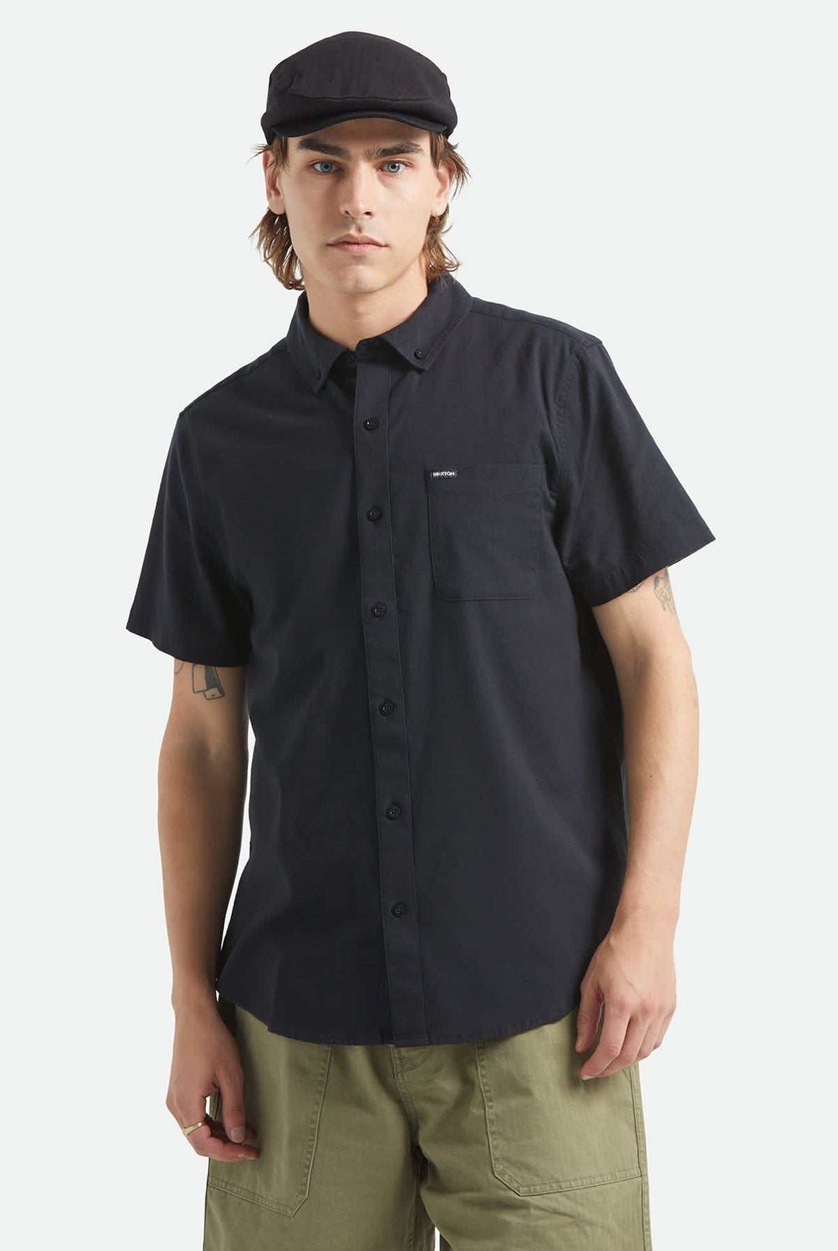 Brixton Sanford Oxford Short Sleeve Shirt - Black