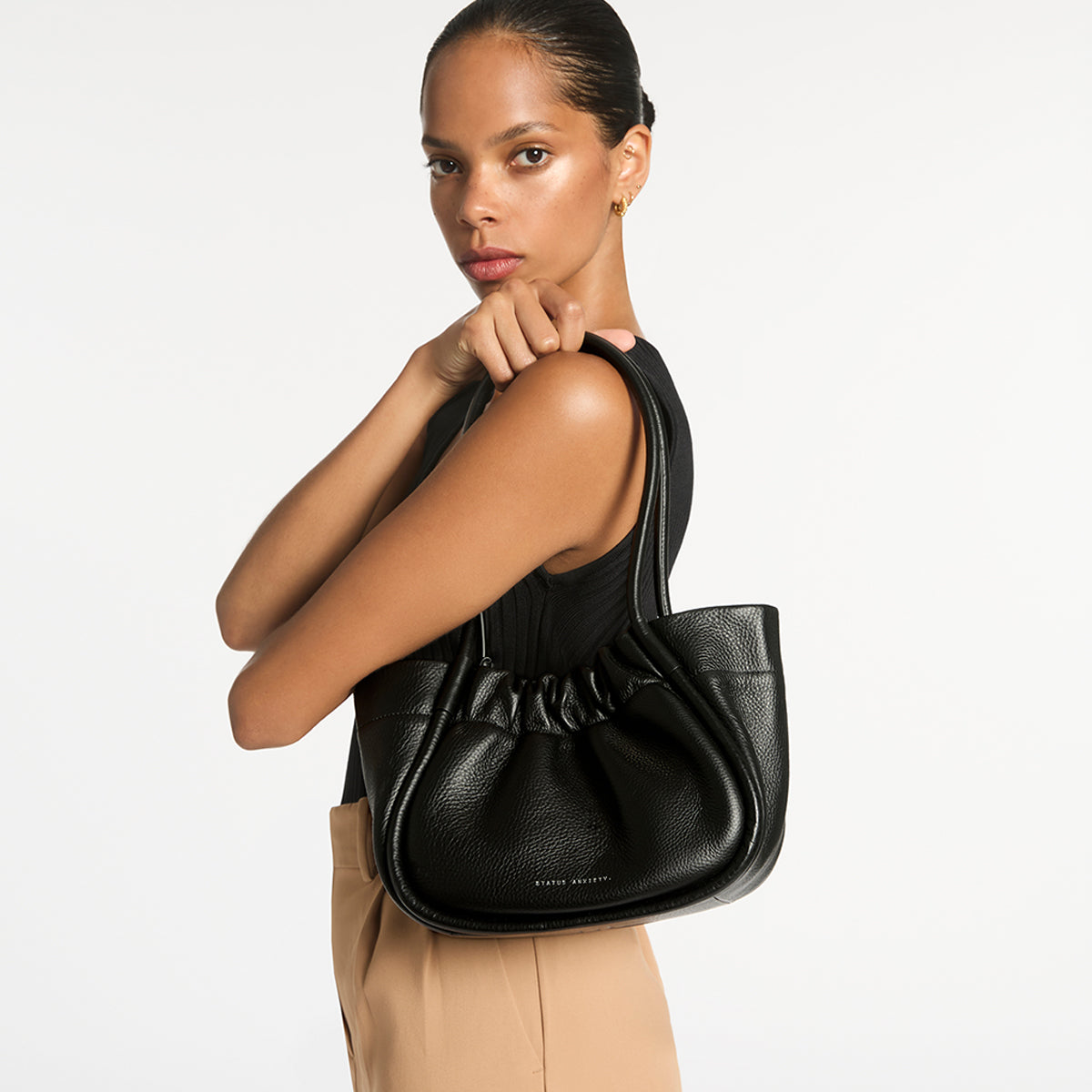 ORDINARY PLEASURES Leather Handbag - Black