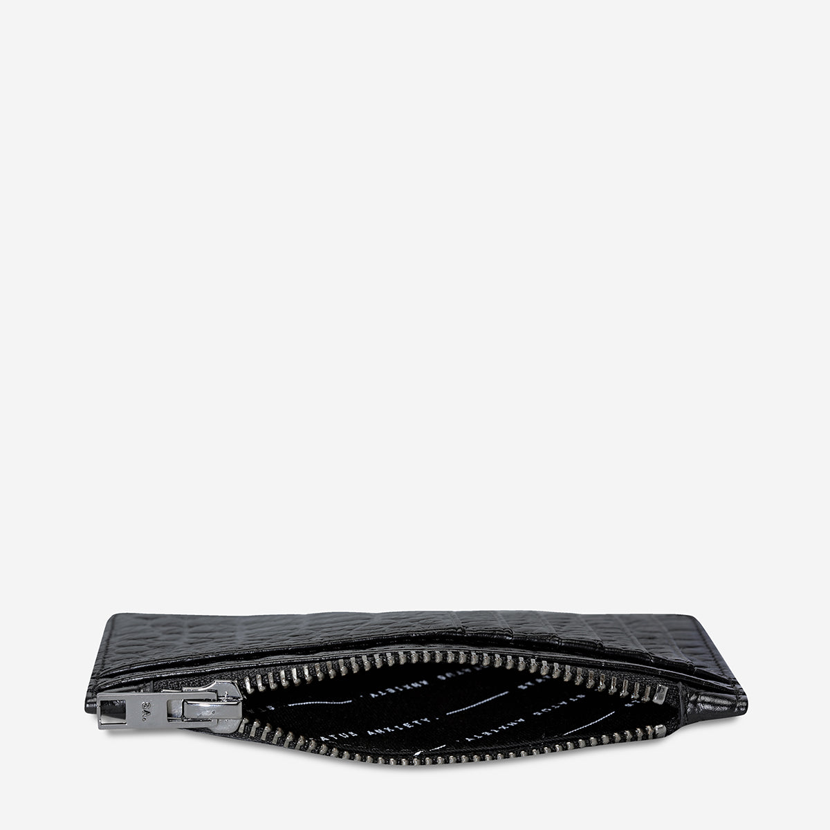 AVOIDING THINGS Leather Wallet - Black Croc