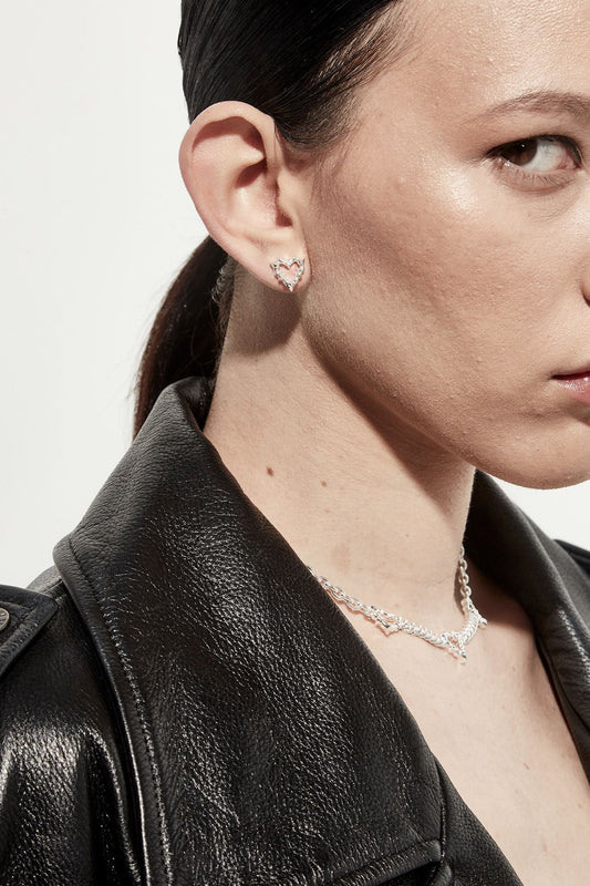 STOLEN GIRLFRIENDS CLUB Jagged Heart Studs | Silver
