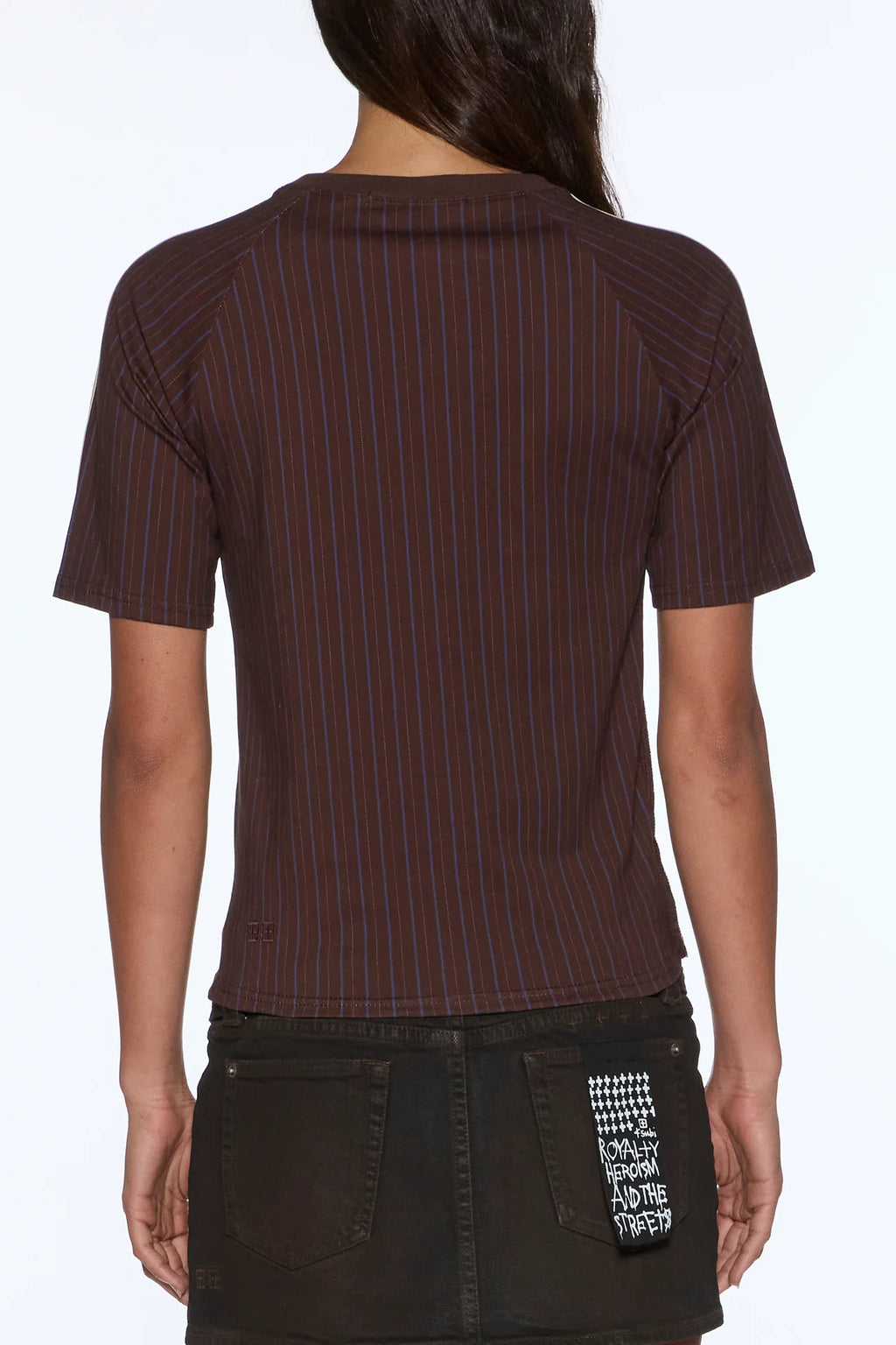 KSUBI SS Top | Chocolate Pinstripe
