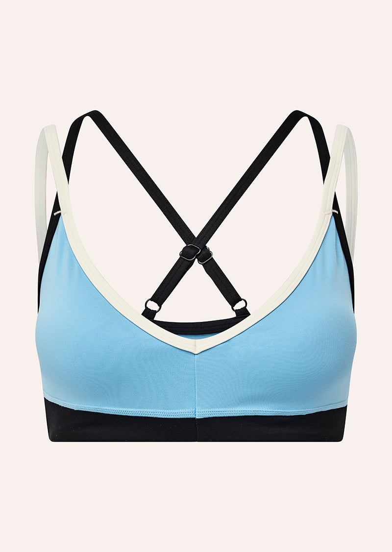 P.E Nation Paramount Sports Bra in Alaskan Blue and Black