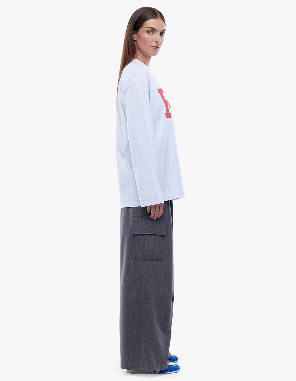 Ena Pelly EP Long Sleeve Tee in White Marle