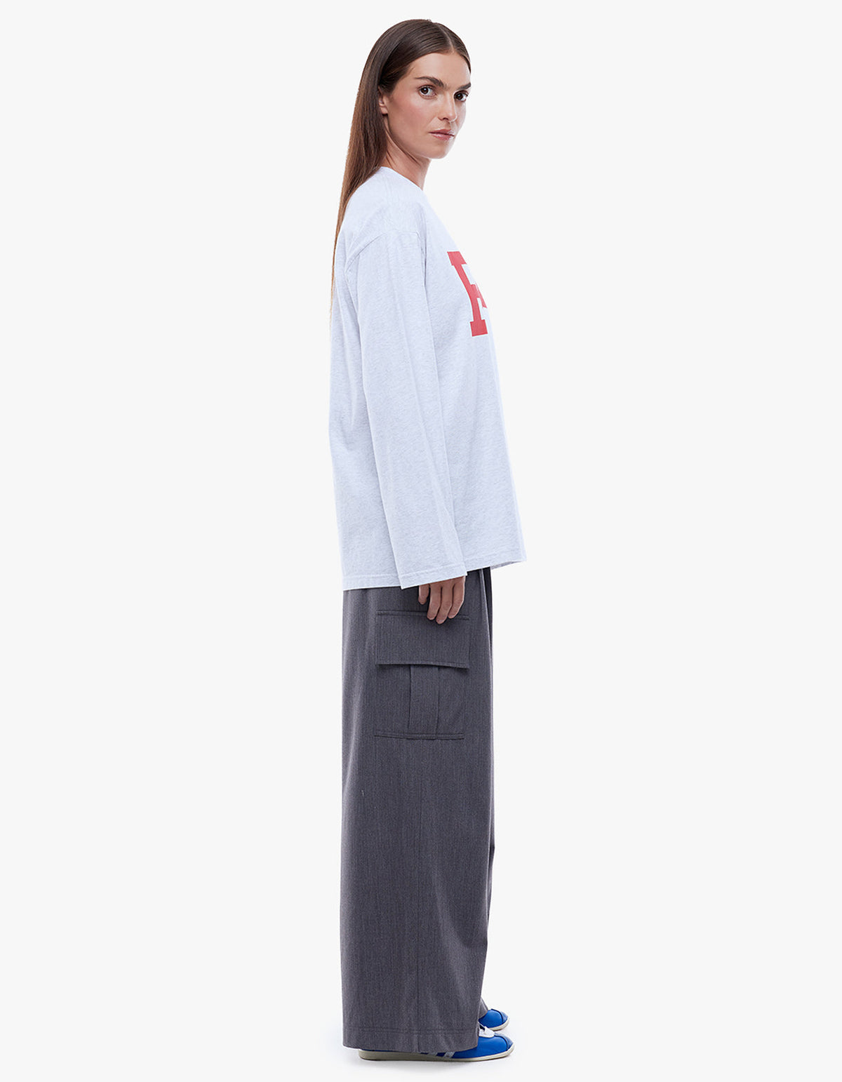 Ena Pelly EP Long Sleeve Tee in White Marle