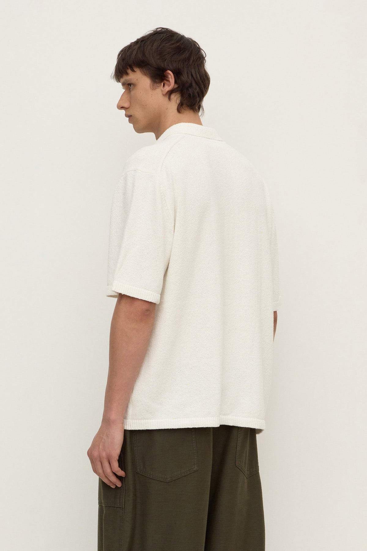ASSEMBLY LABEL Lance Boucle Knit Short Sleeve Shirt | Cream photo 6