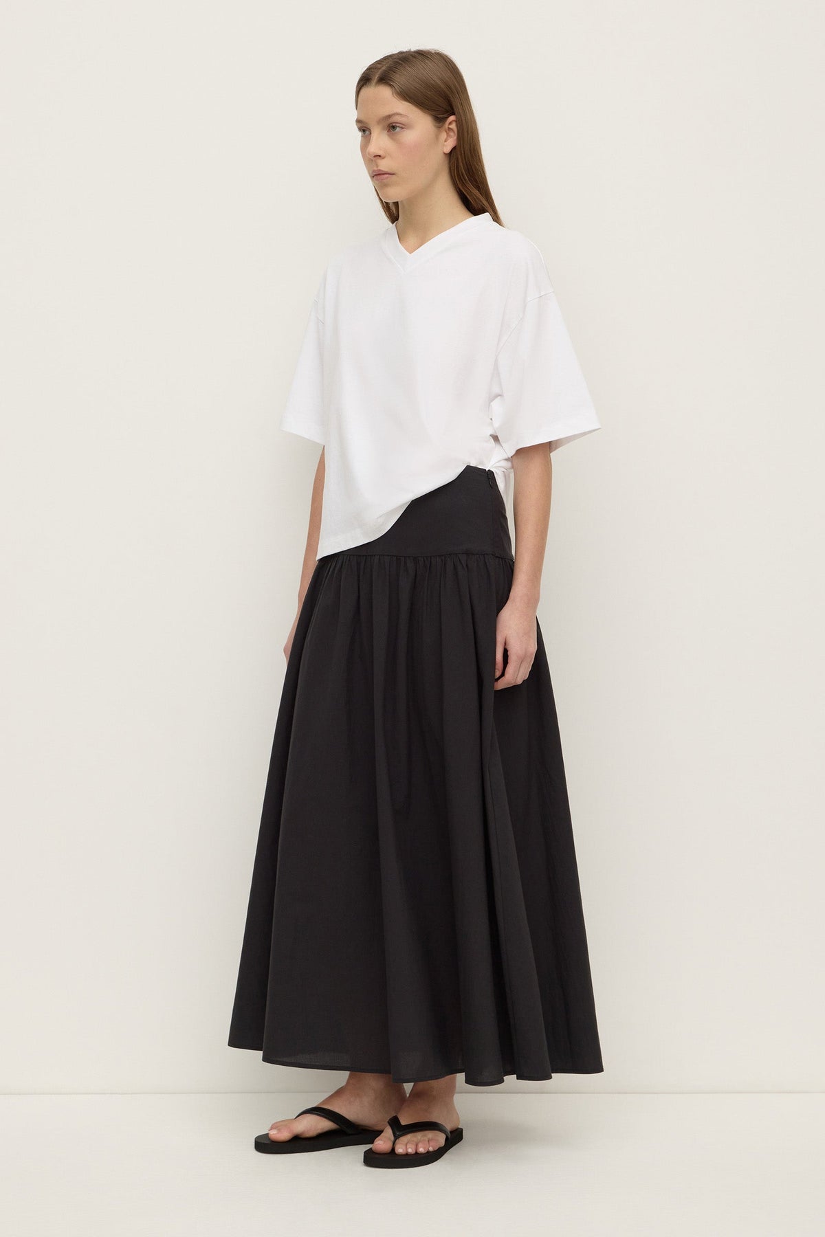 ASSEMBLY LABEL Sarah Cotton Maxi Skirt | Black photo 3