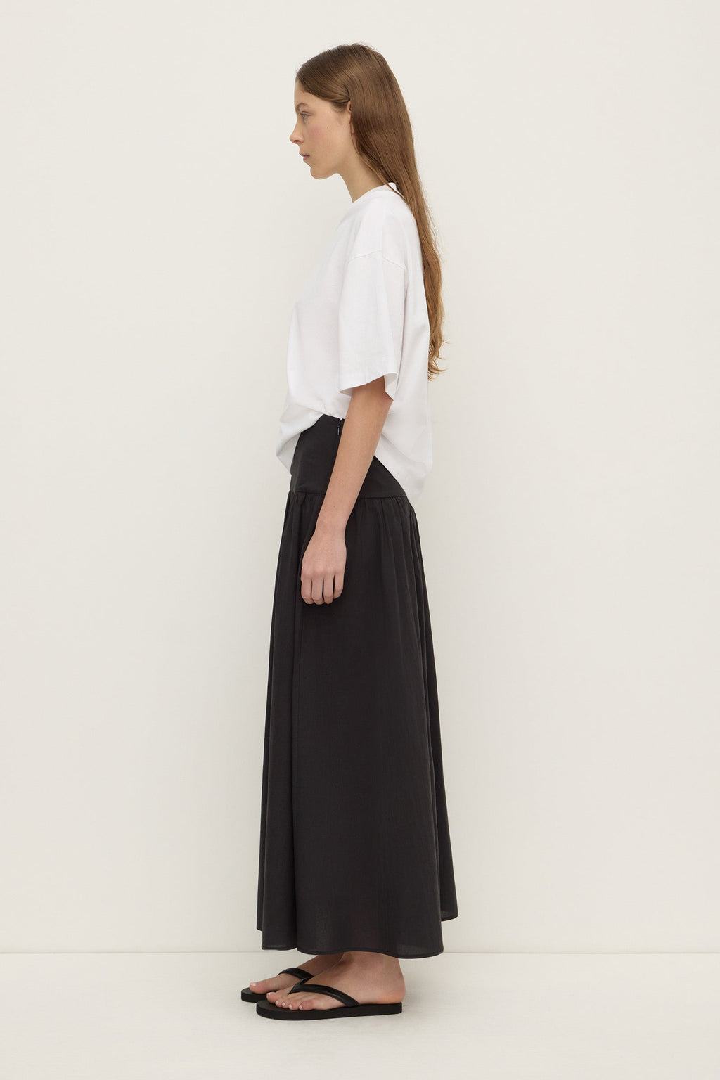 ASSEMBLY LABEL Sarah Cotton Maxi Skirt | Black photo 4