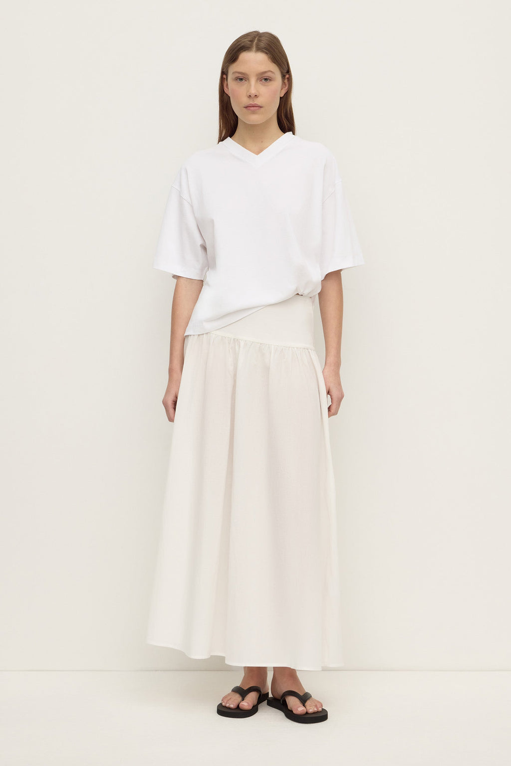 ASSEMBLY LABEL Sarah Cotton Maxi Skirt | White photo 1
