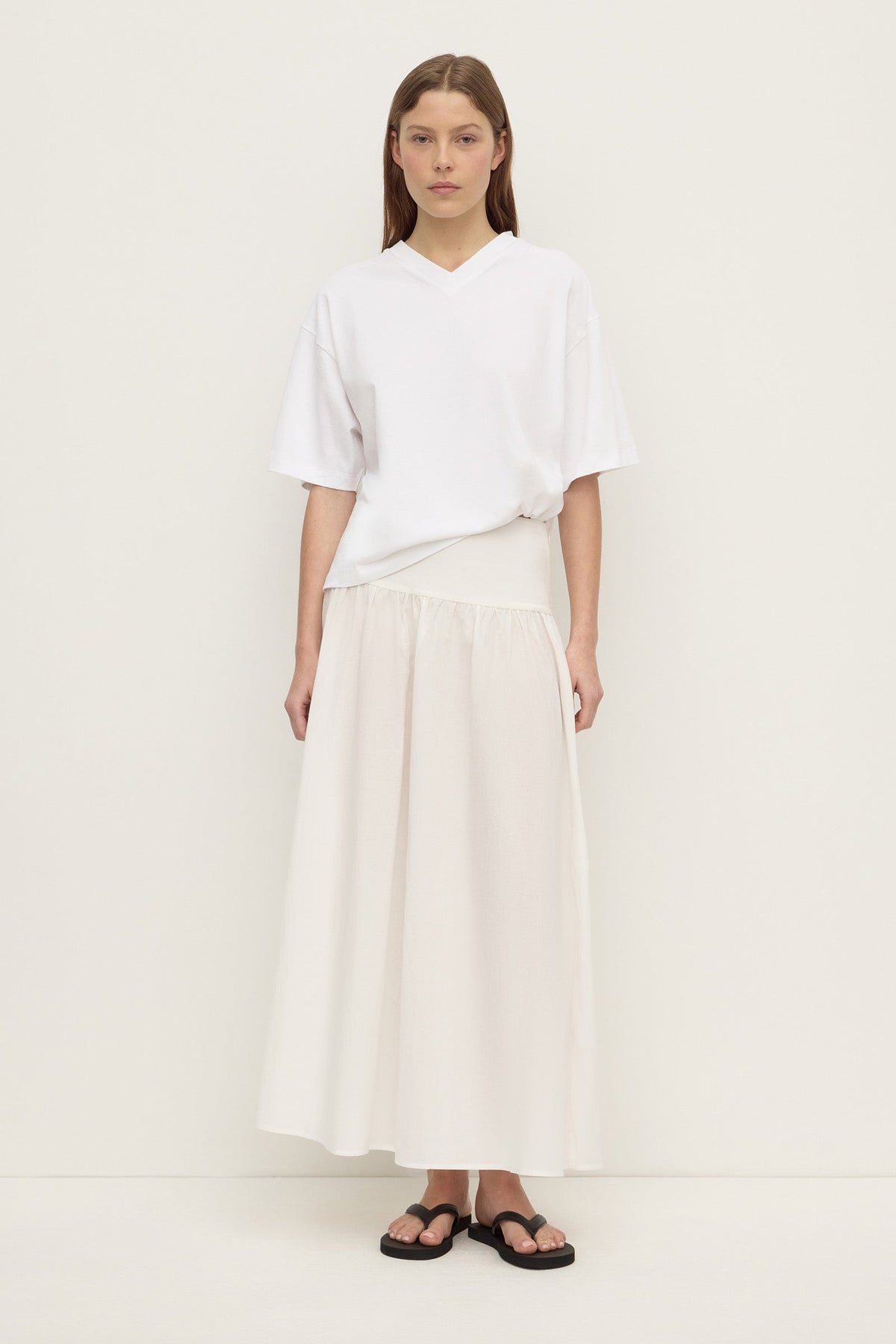ASSEMBLY LABEL Sarah Cotton Maxi Skirt | White photo 1