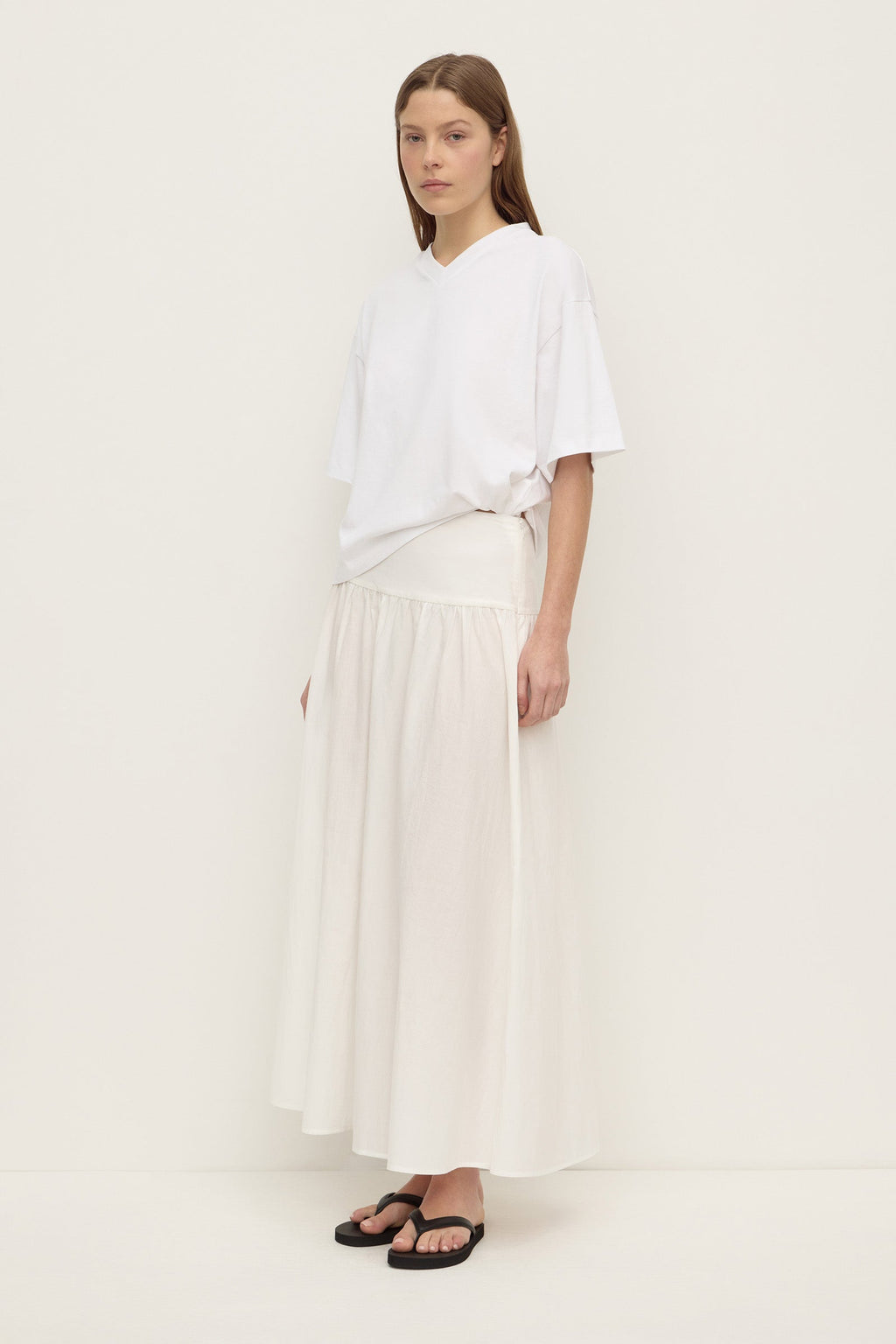 ASSEMBLY LABEL Sarah Cotton Maxi Skirt | White photo 3