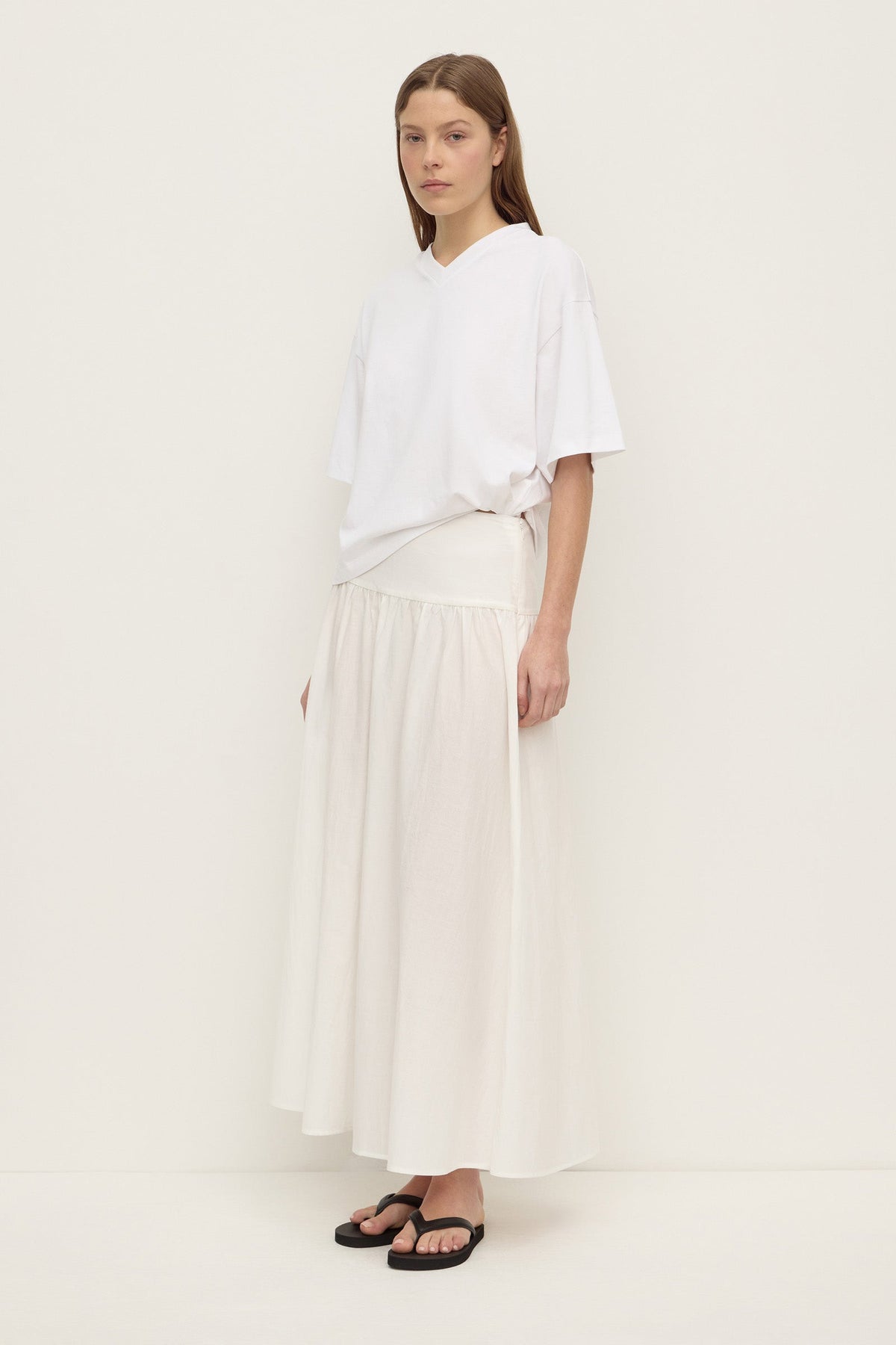 ASSEMBLY LABEL Sarah Cotton Maxi Skirt | White photo 3