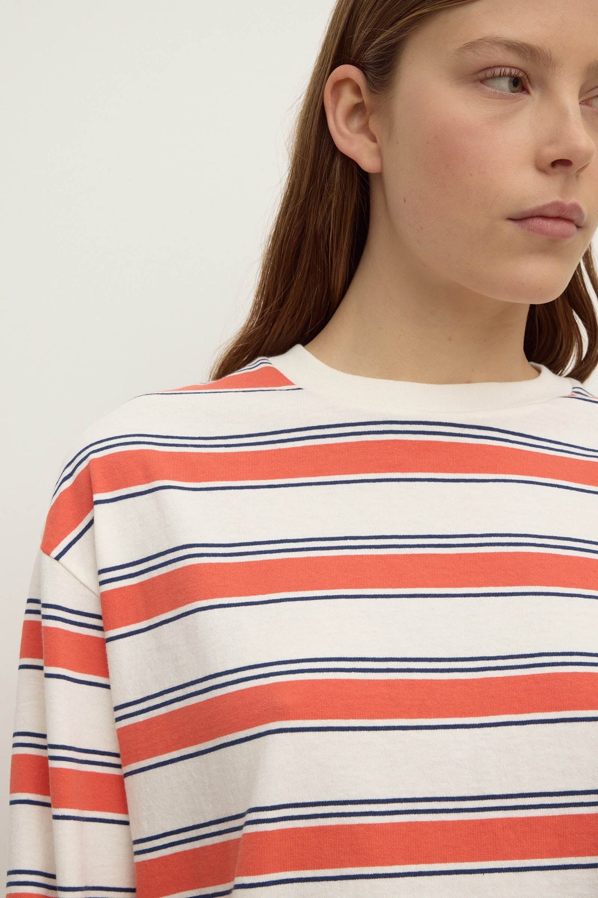 ASSEMBLY LABEL Eliana Stripe Cotton Long Sleeve Tee | Dahlia Stripe photo 2