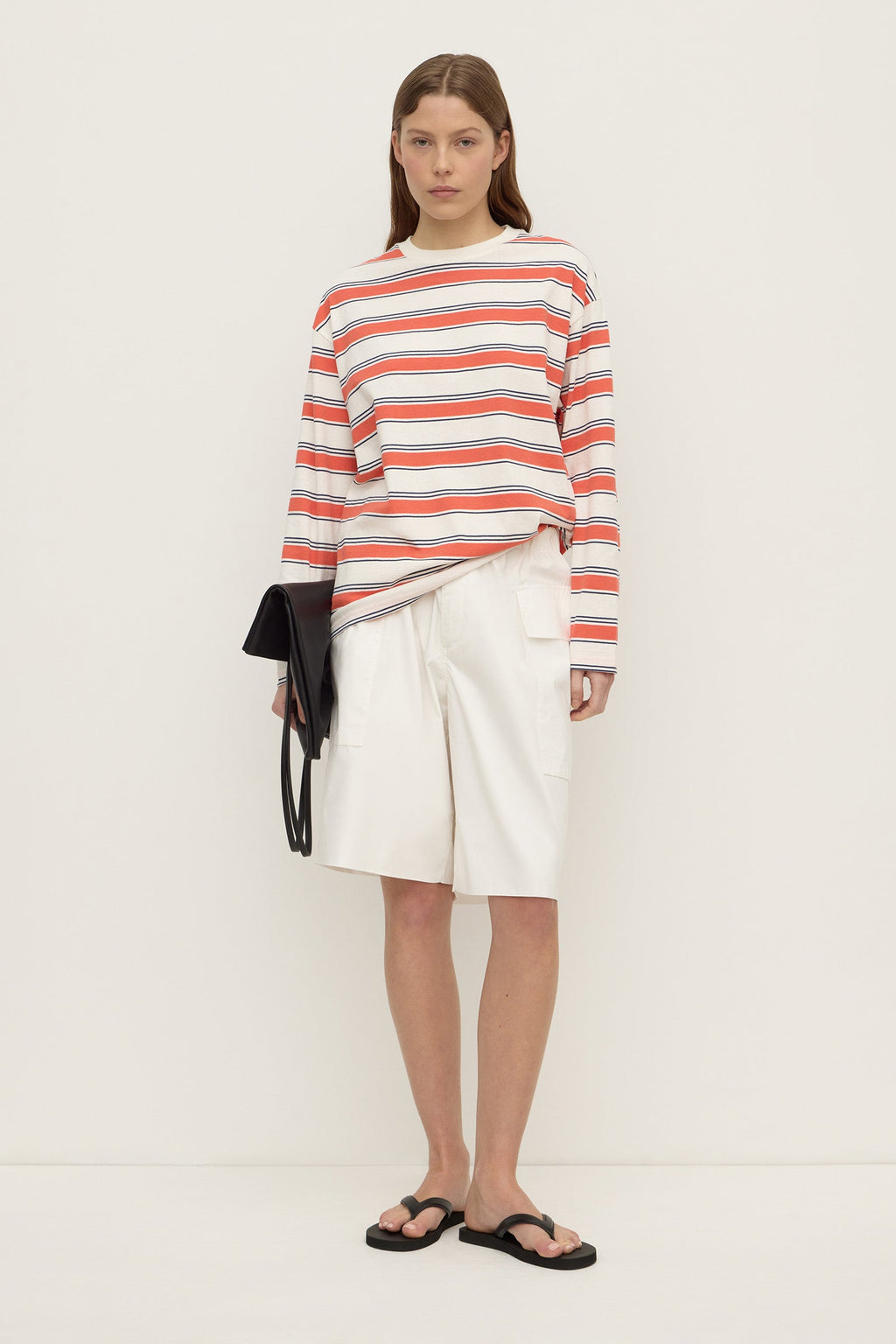 ASSEMBLY LABEL Eliana Stripe Cotton Long Sleeve Tee | Dahlia Stripe photo 3