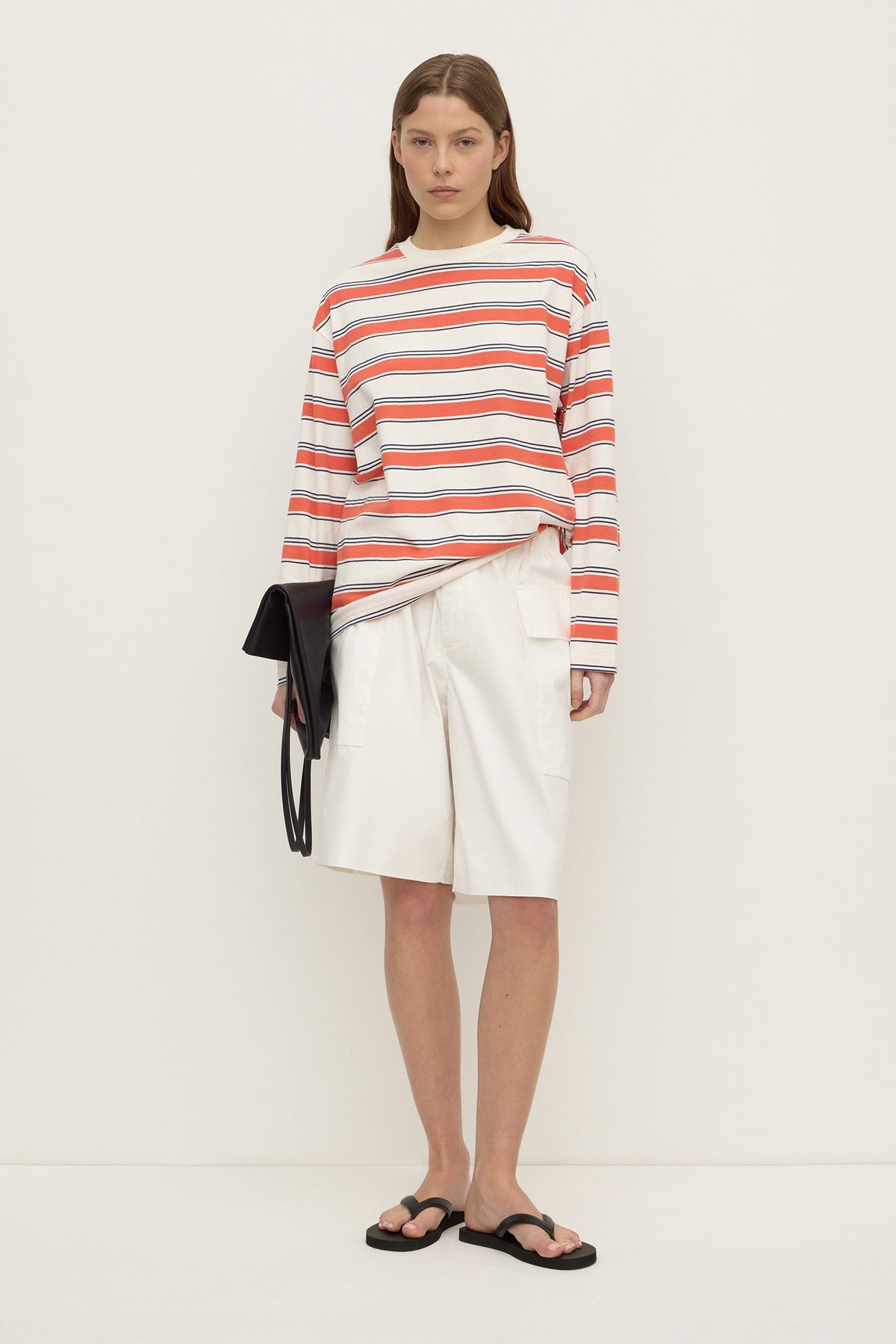 ASSEMBLY LABEL Eliana Stripe Cotton Long Sleeve Tee | Dahlia Stripe photo 3