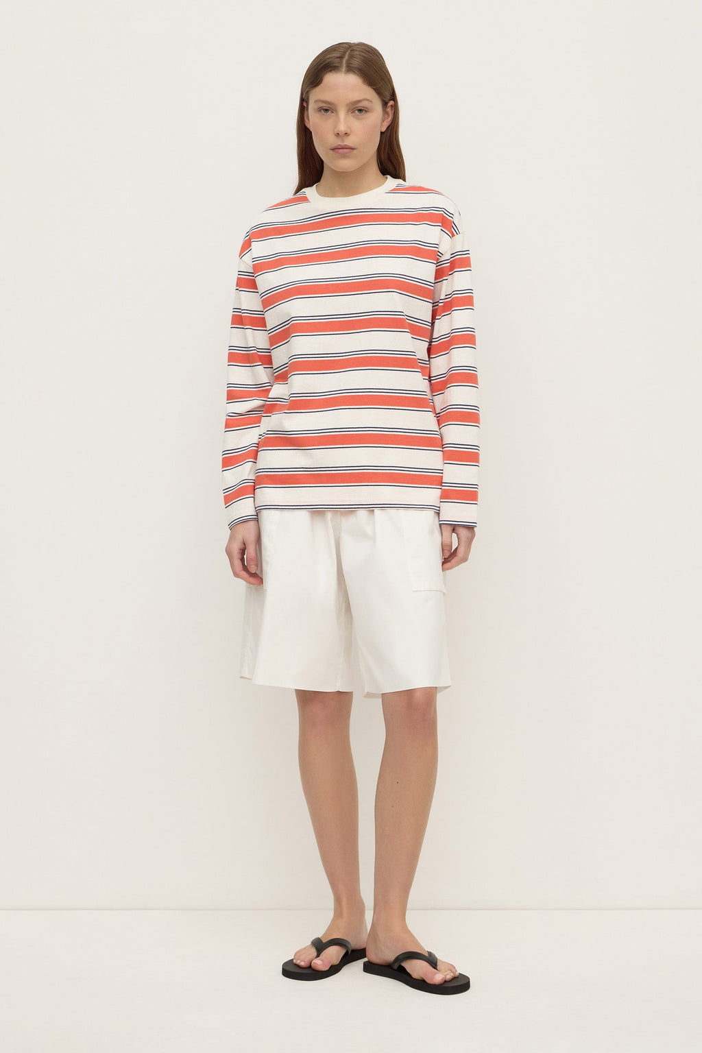ASSEMBLY LABEL Eliana Stripe Cotton Long Sleeve Tee | Dahlia Stripe photo 4