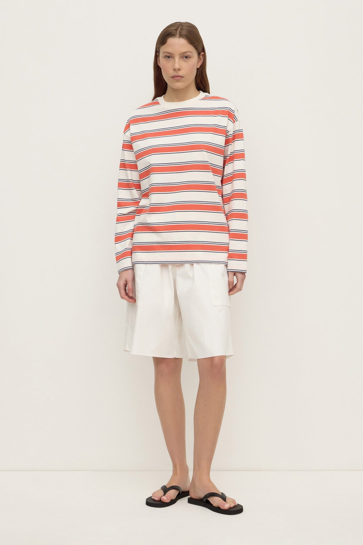 ASSEMBLY LABEL Eliana Stripe Cotton Long Sleeve Tee | Dahlia Stripe photo 4