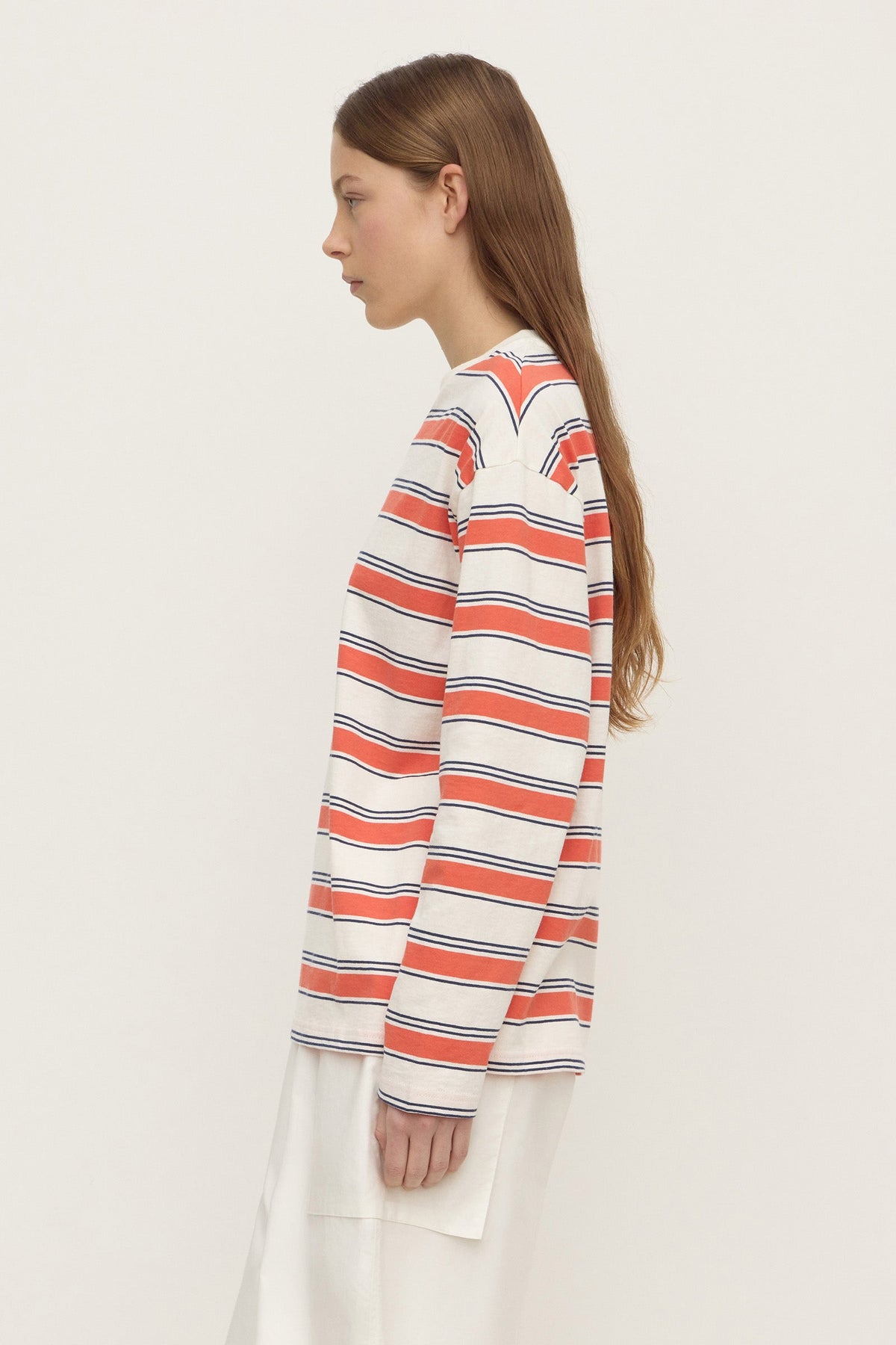 ASSEMBLY LABEL Eliana Stripe Cotton Long Sleeve Tee | Dahlia Stripe photo 5