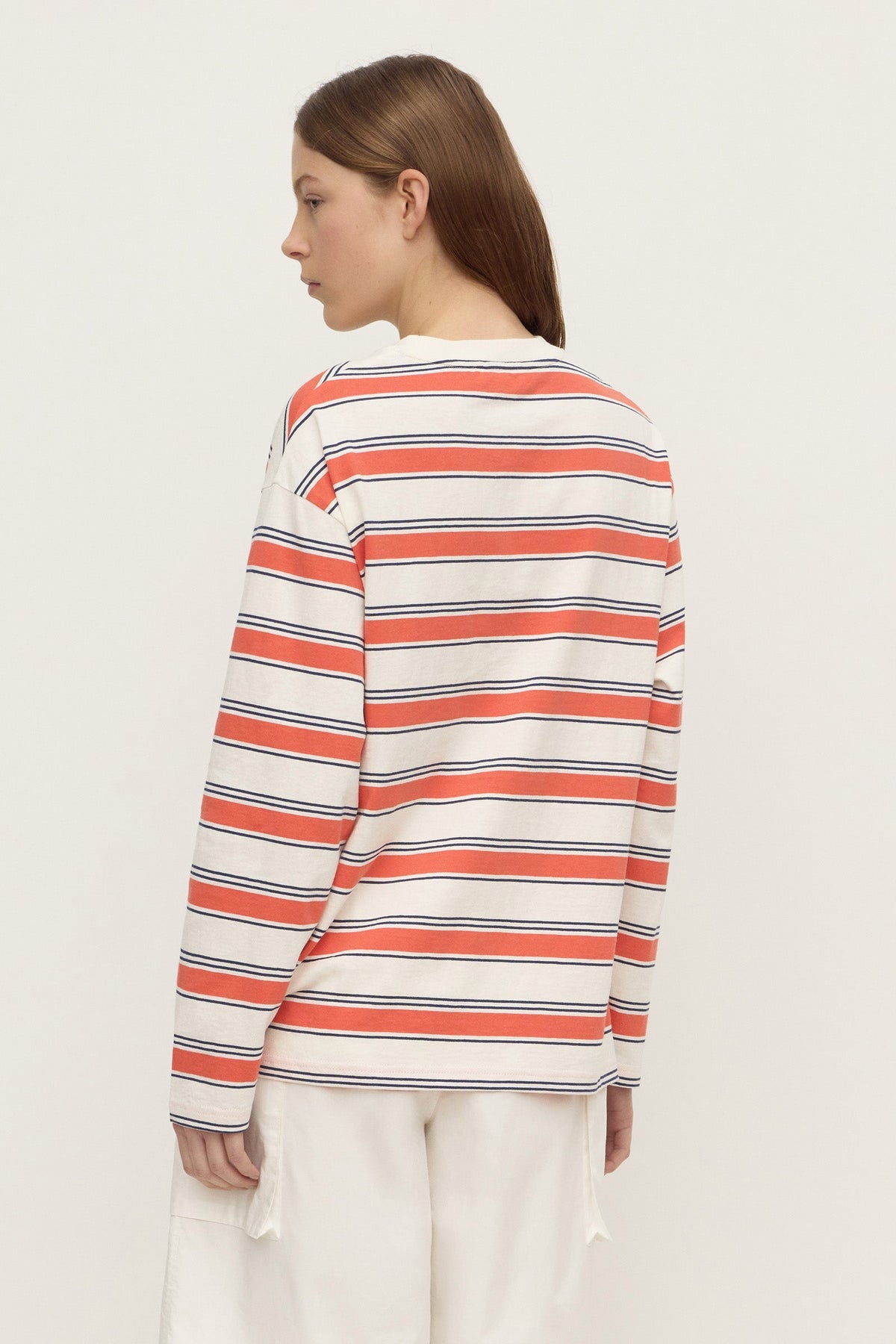 ASSEMBLY LABEL Eliana Stripe Cotton Long Sleeve Tee | Dahlia Stripe photo 6