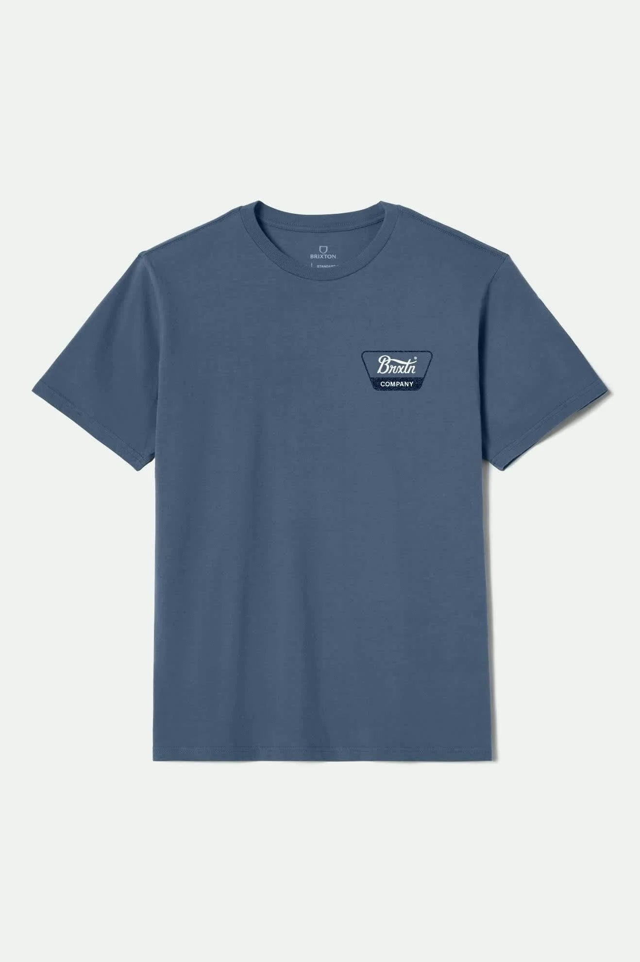 BRIXTON Linwood SS Tee | Harbour Blue / Cool Grey / Washed Cooper