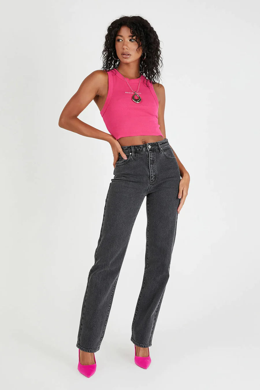 A Brand High Straight Janet - Vintage Black