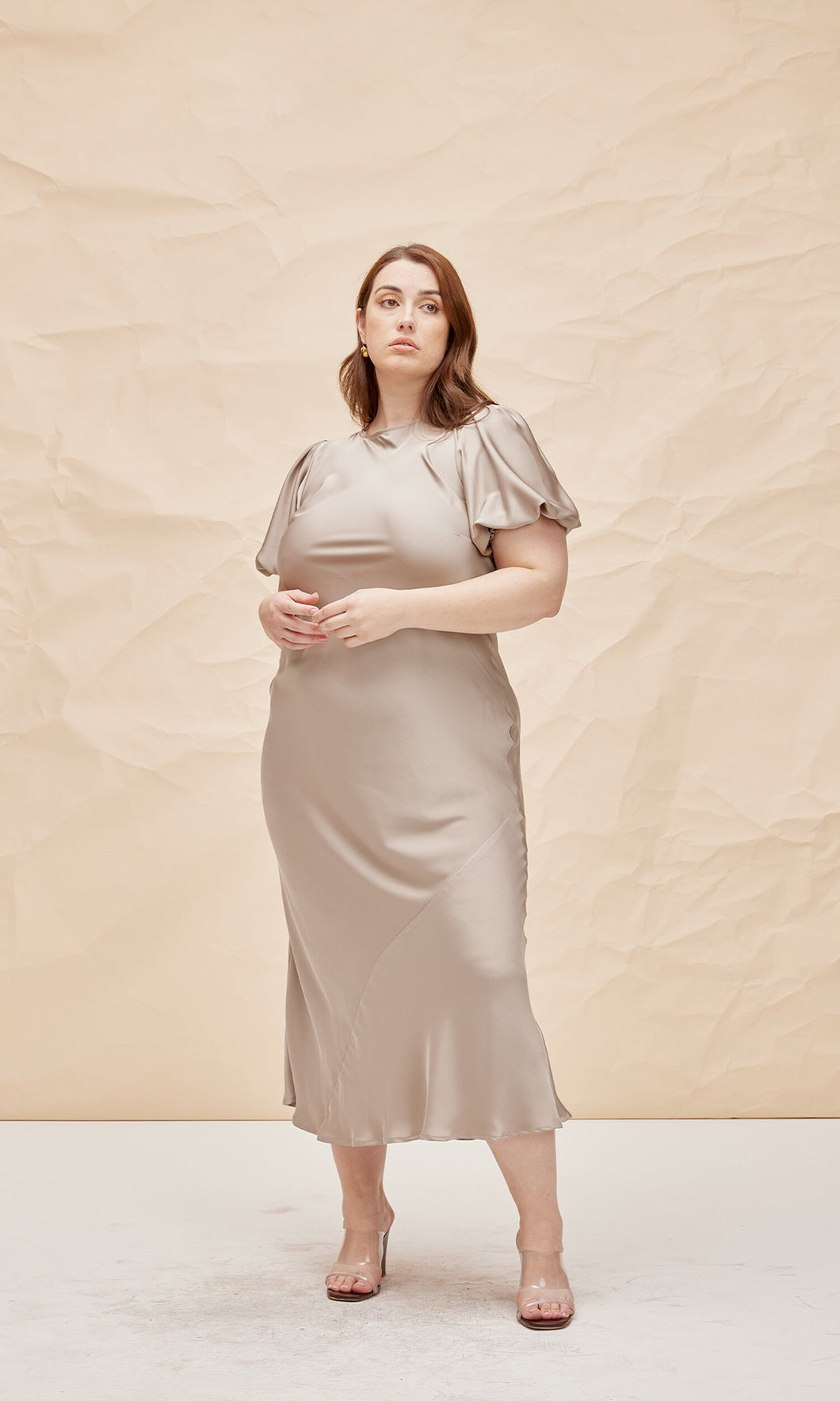 Kendall Satin Dress - Moonrock