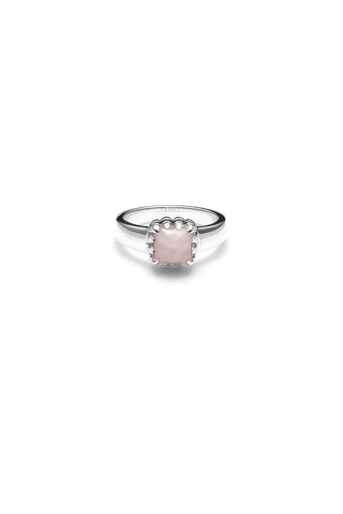 Baby Claw Ring - Rose Quartz/Silver
