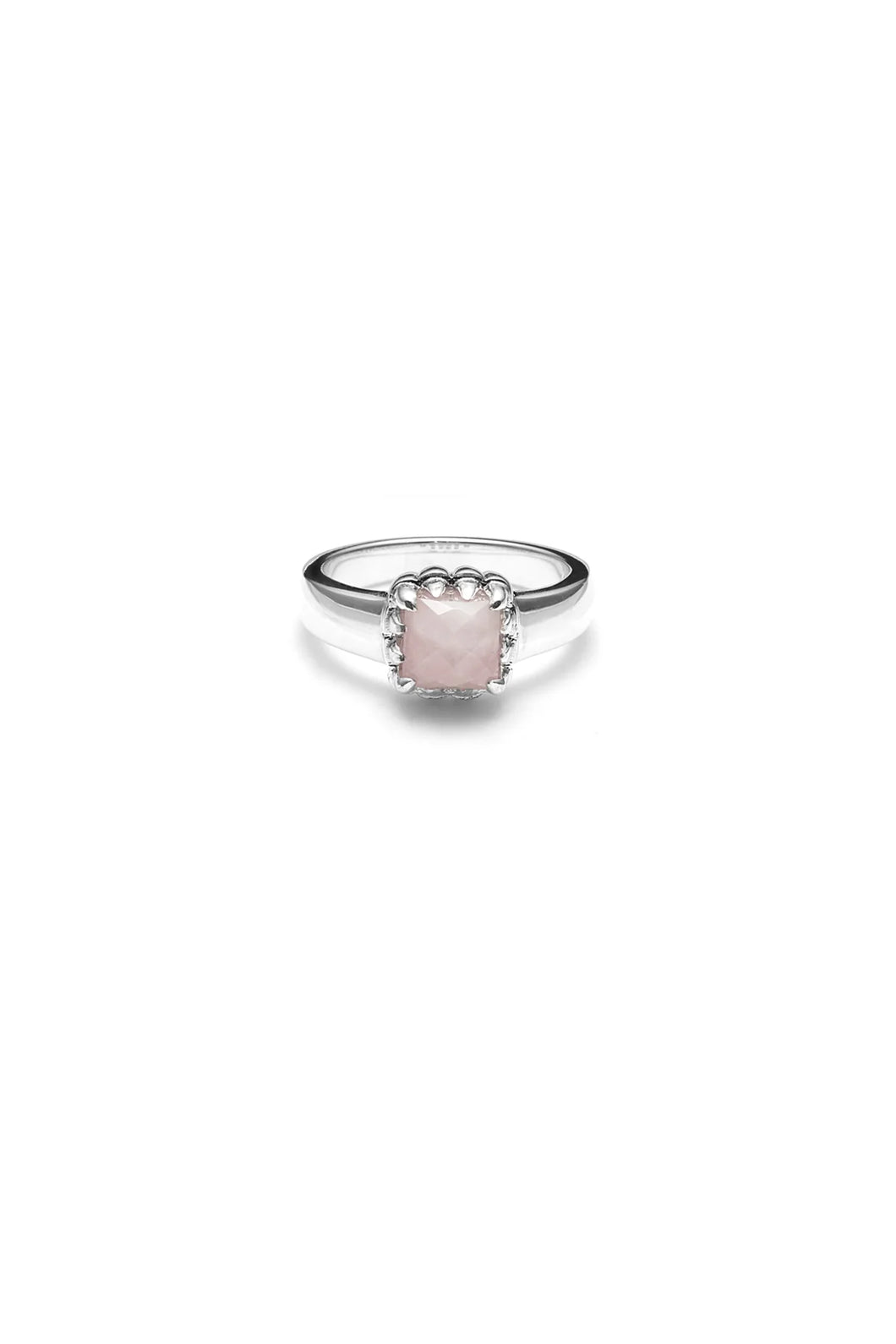Baby Claw Ring - Rose Quartz/Silver